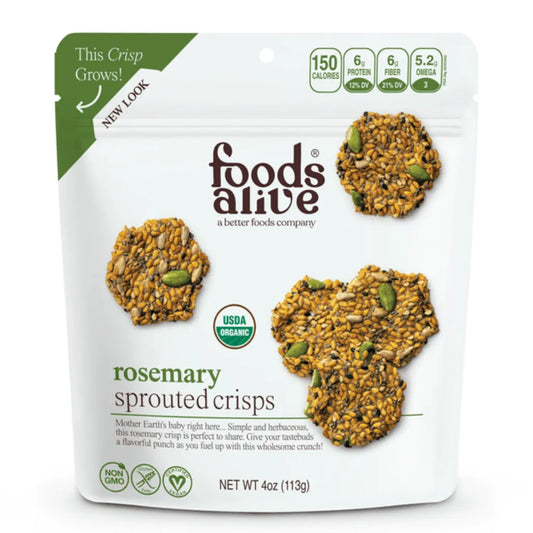 Rosemary Sprouted Crisps by Foods Alive at Nutriessential.com