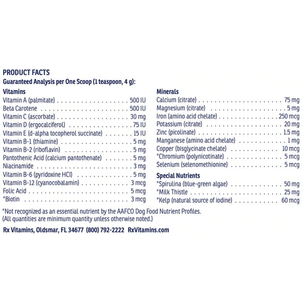 Rx Essentials for Dogs Powder 8 oz by Rx Vitamins for Pets at Nutriessential.com