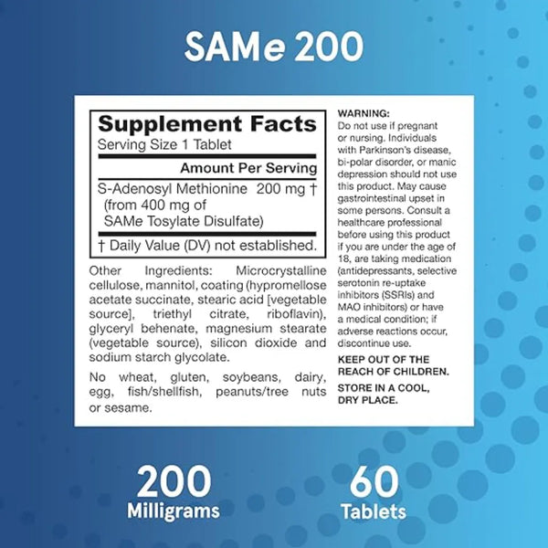 SAM-e 200 mg by Jarrow Formulas at Nutriessential.com
