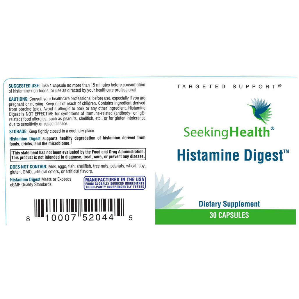 Benefits of Histamine Digest - 30 Capsules| Seeking Health | Helps digest histamine