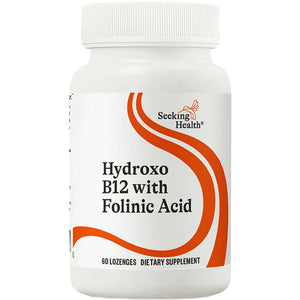 Seeking Health Hydroxo B12 with Folinic Acid supplement – supports energy production, nervous system health, and optimal methylation with 60 lozenges.