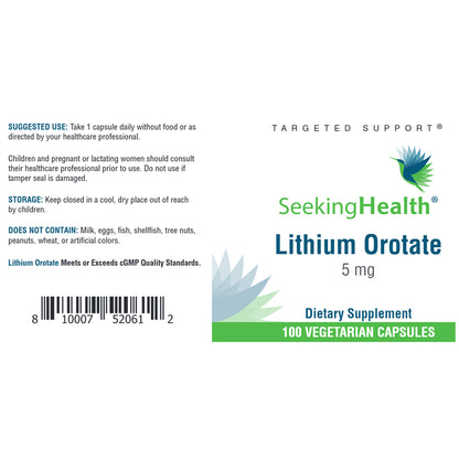 Lithium Orotate 5 mg Seeking Health