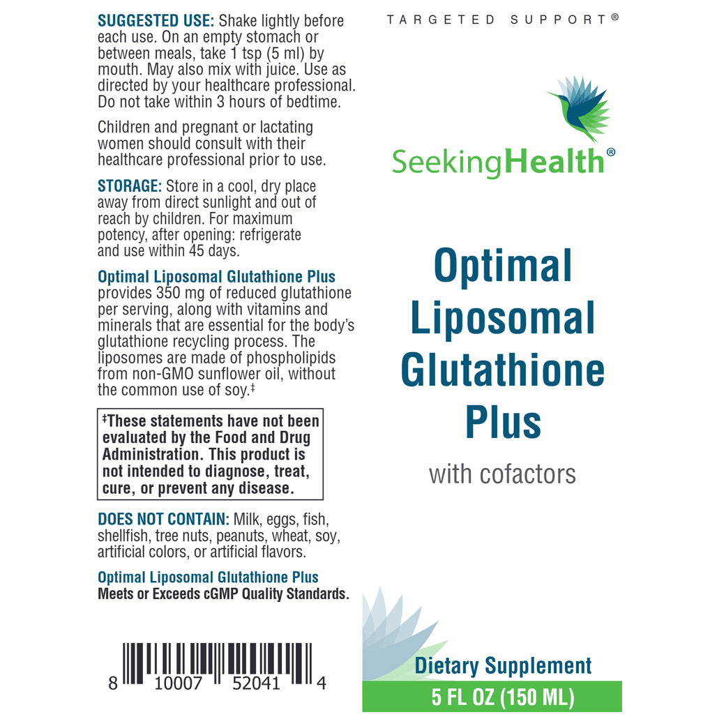 Optimal Liposomal Glutathione Plus Seeking Health