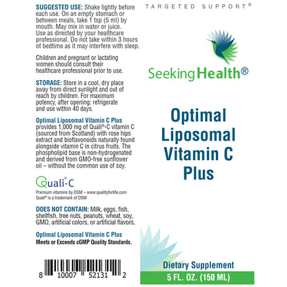 Optimal Liposomal Vitamin C Plus Seeking Health