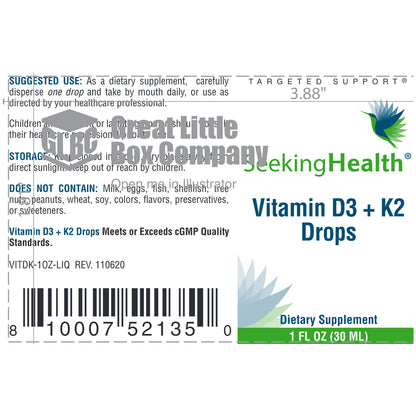 Optimal Vitamin D3 + K2 Drops Seeking Health