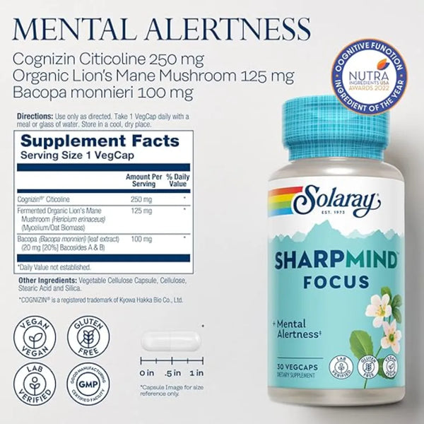 SharpMind Nootropics Focus Solaray