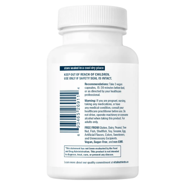 About Sleep Aide by Vital Nutrients - 60 Vegetarian Capsules | Promotes Restful Sleep