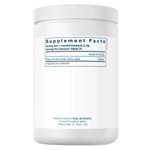 Ingredients of Slippery Elm Bark Powder Dietary Supplement - Slippery Elm Bark Powder 2500mg Per Serving