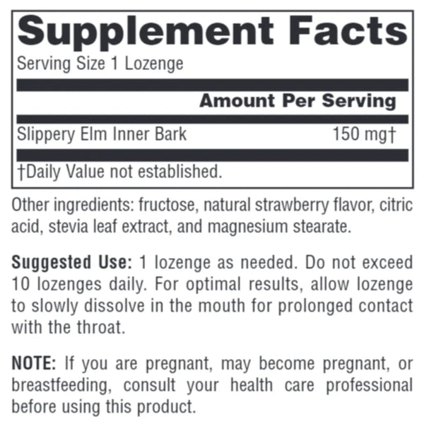 Slippery Elm Strawberry Lozenges Source Naturals