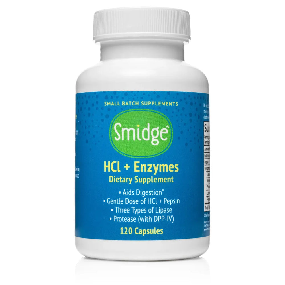 Smidge Smidge HCl+Enzymes - 120 Capsules | Maintain Nutritional Balance in the Gut