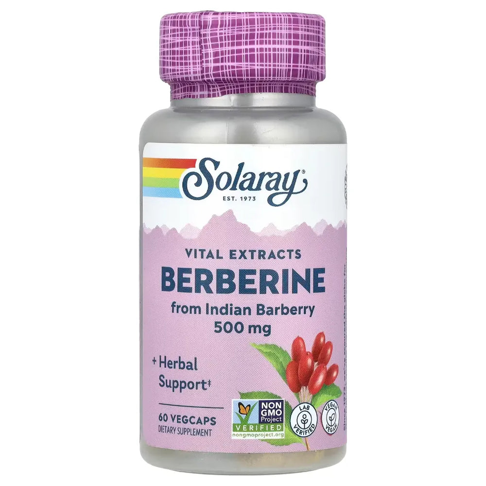 Solaray Berberine 500 mg Dietary Supplement - 60 Veg Capsules