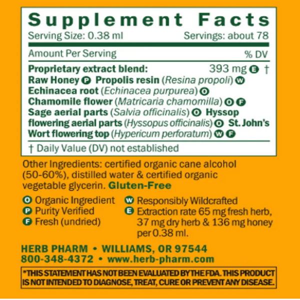 Soothing Throat Spray, Honey Sage Herb Pharm