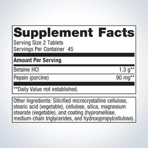 SpectraZyme-Betaine-HCI+Pepsin--metagenics supplement facts