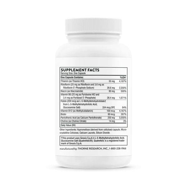 Thorne Stress B-Complex 60 caps supplement facts