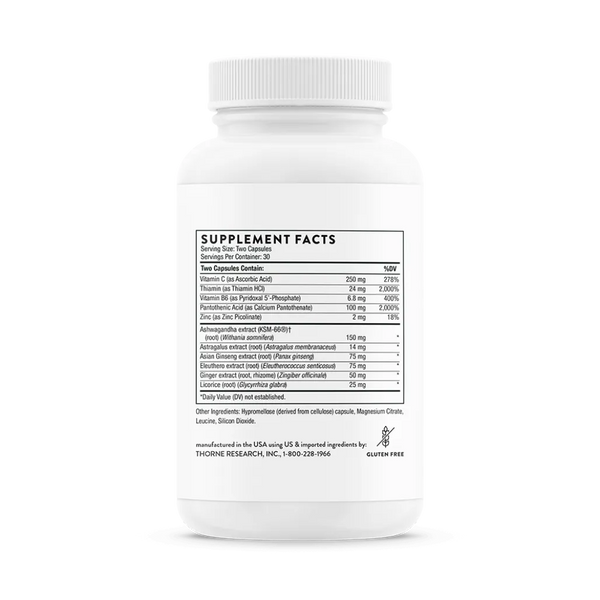 Thorne Stress Balance 60 vegcaps supplement facts
