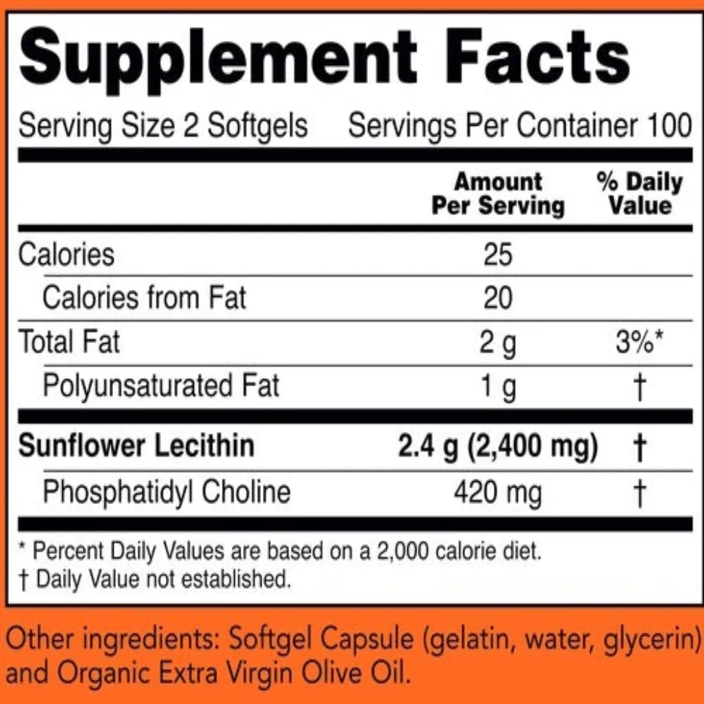 Sunflower Lecithin 1200 mg NOW