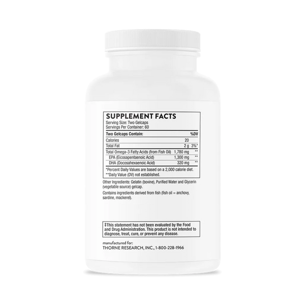 Thorne Super EPA Pro 120 softgels supplement facts