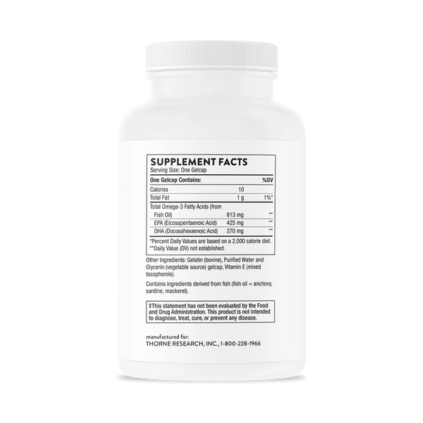 Thorne Super EPA 90 softgels supplement facts