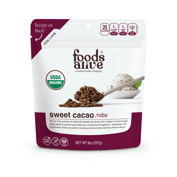 Sweet Cacao Nibs Organic by Foods Alive at Nutriessential.com