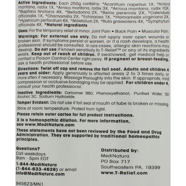 T-Relief Pain Gel BY MEDINATURA