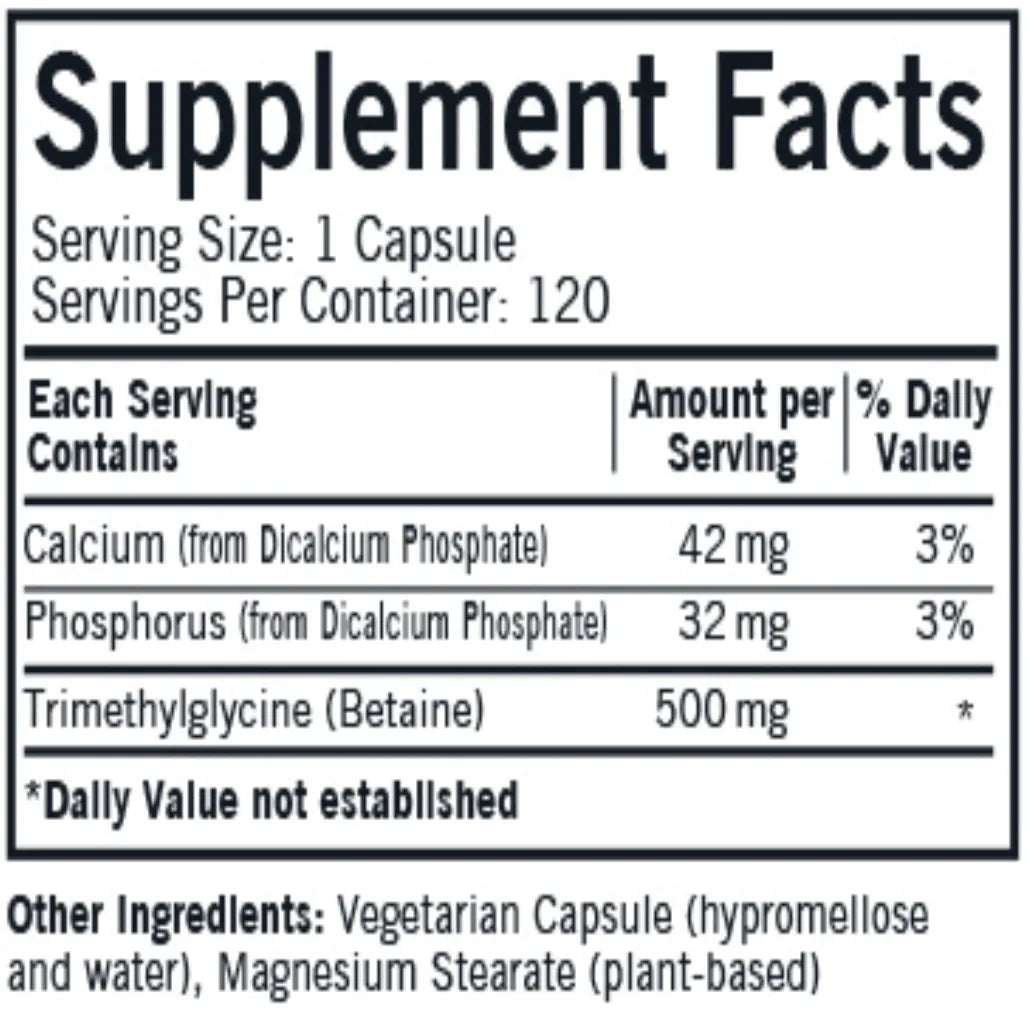 TMG 500mg w Folinic Acid B12 Kirkman labs