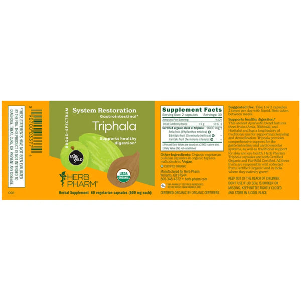 TRIPHALA CAPSULES Herb Pharm