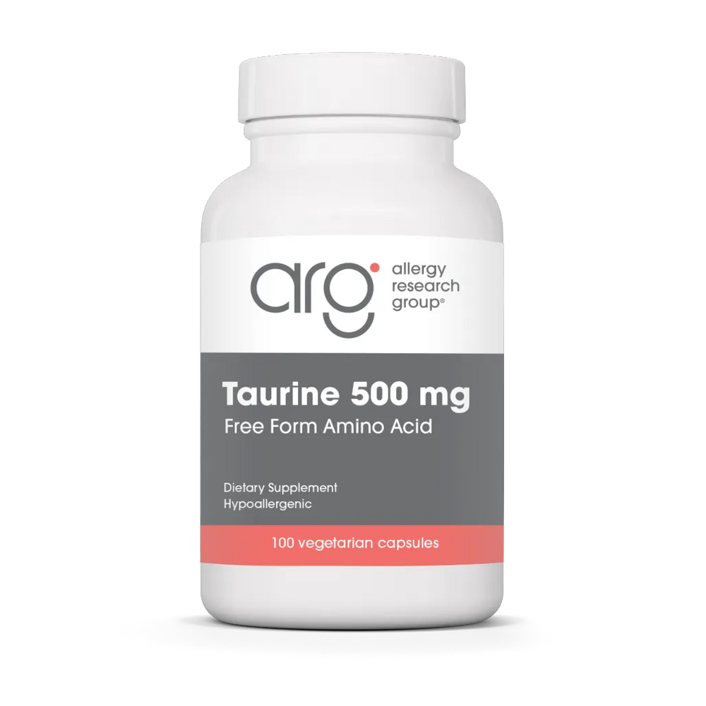 Allergy Research Group Taurine 500 mg vegcaps label