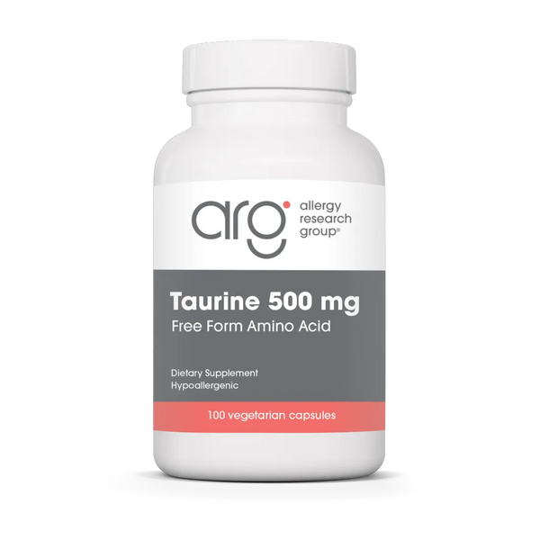 Allergy Research Group Taurine 500 mg vegcaps label