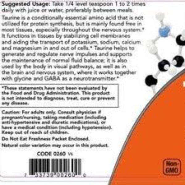Taurine Powder (100% Pure) NOW