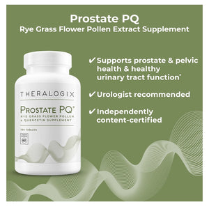 Prostate health supplement with rye grass flower pollen extract and quercetin capsules