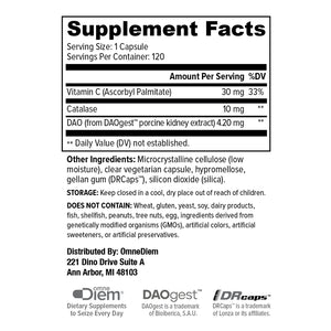 Diem Histamine Digest Supplement - vitamin C, Catalase, DAO