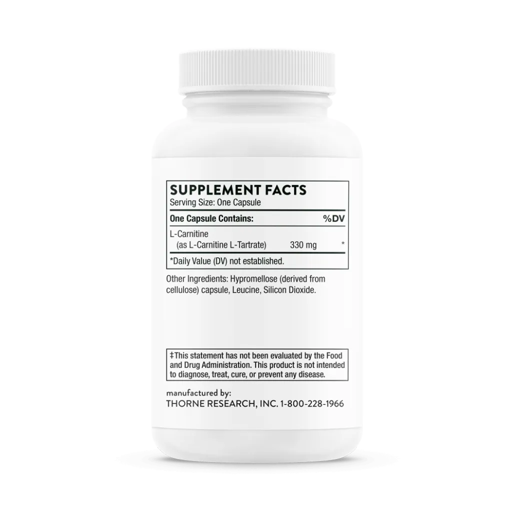 Thorne L-Carnitine 60 caps supplement facts