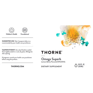 Buy Thorne Omega Superb Lemon Berry Flavored EPA/DHA 8.45 oz
