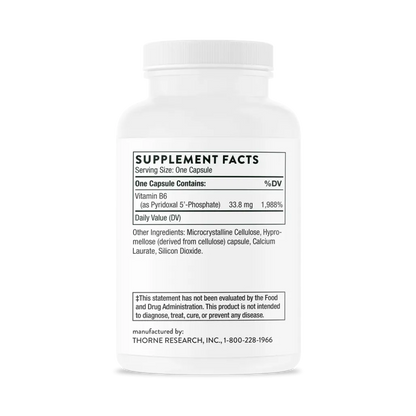 Thorne Pyridoxal 5'-Phosphate 180 vegcaps supplement facts