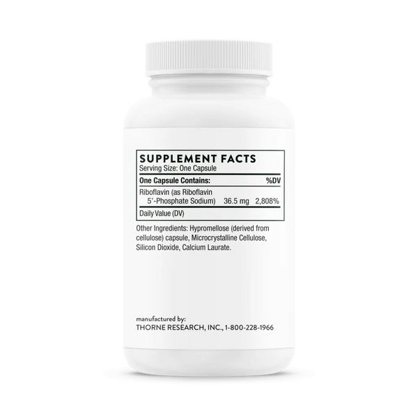 Thorne Riboflavin 5'-Phosphate 60 vegcaps supplement facts
