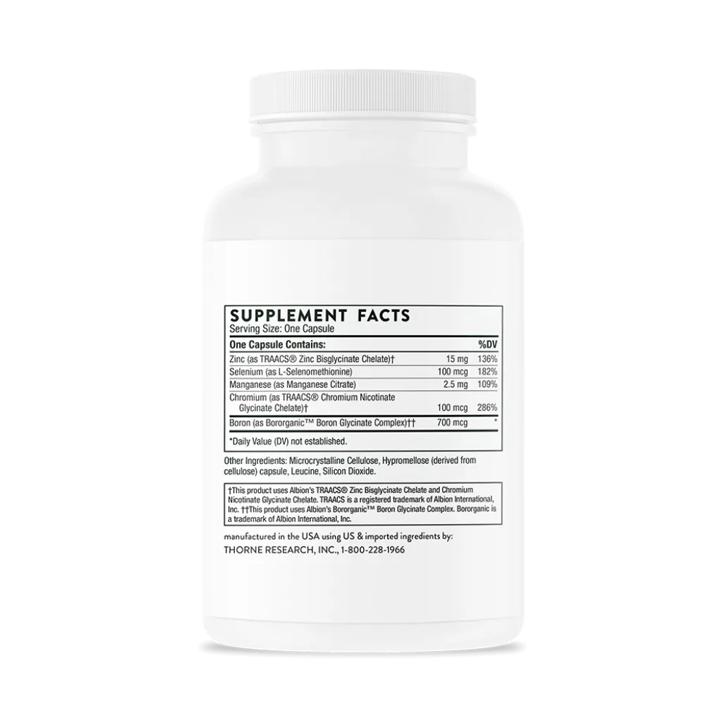 Thorne Trace Minerals 90 vegcaps supplement facts