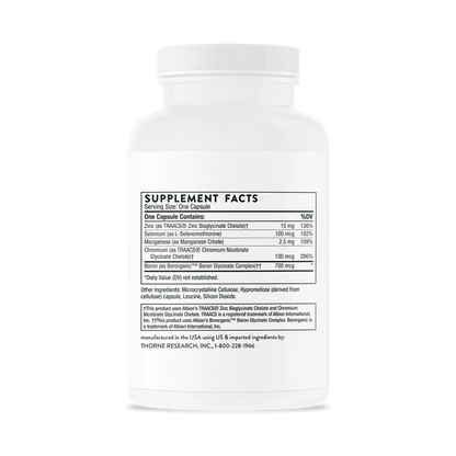 Thorne Trace Minerals 90 vegcaps supplement facts