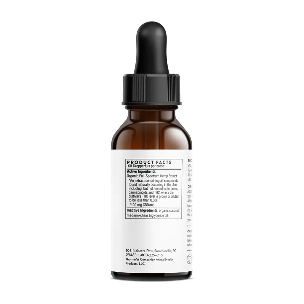 ThorneVet Hemp Tincture 2oz Thorne Vet