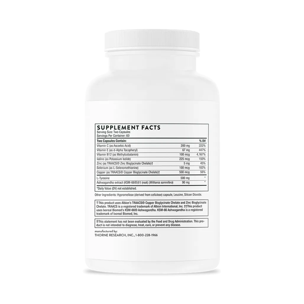 Thorne Thyrocsin 120 vegcaps supplement facts