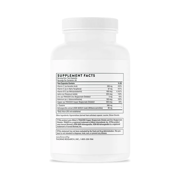 Thorne Thyrocsin 120 vegcaps supplement facts