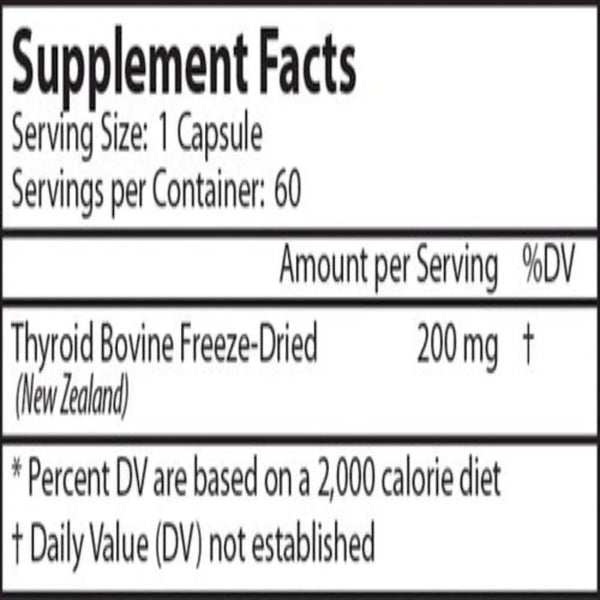 Vinco Thyroid Gland Supplement Facts