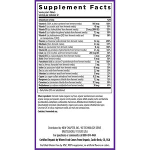 Ingredients of Tiny Tabs MultiVitamin dietary supplement - vitamin A, riboflavin, thiamin