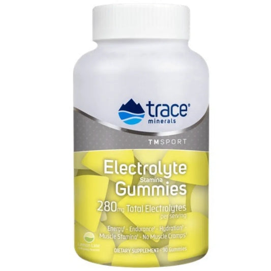 Trace Minerals Electrolyte Stamina Gummies 280 mg electrolytes lemon lime flavor Trace Minerals Research