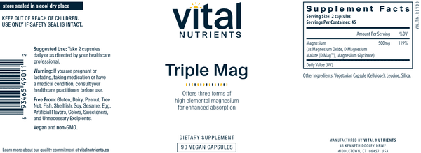 Triple Mag 250mg by Vital Nutrients at Nutriessential.com