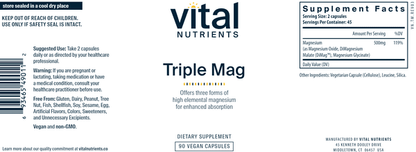 Triple Mag 250mg by Vital Nutrients at Nutriessential.com