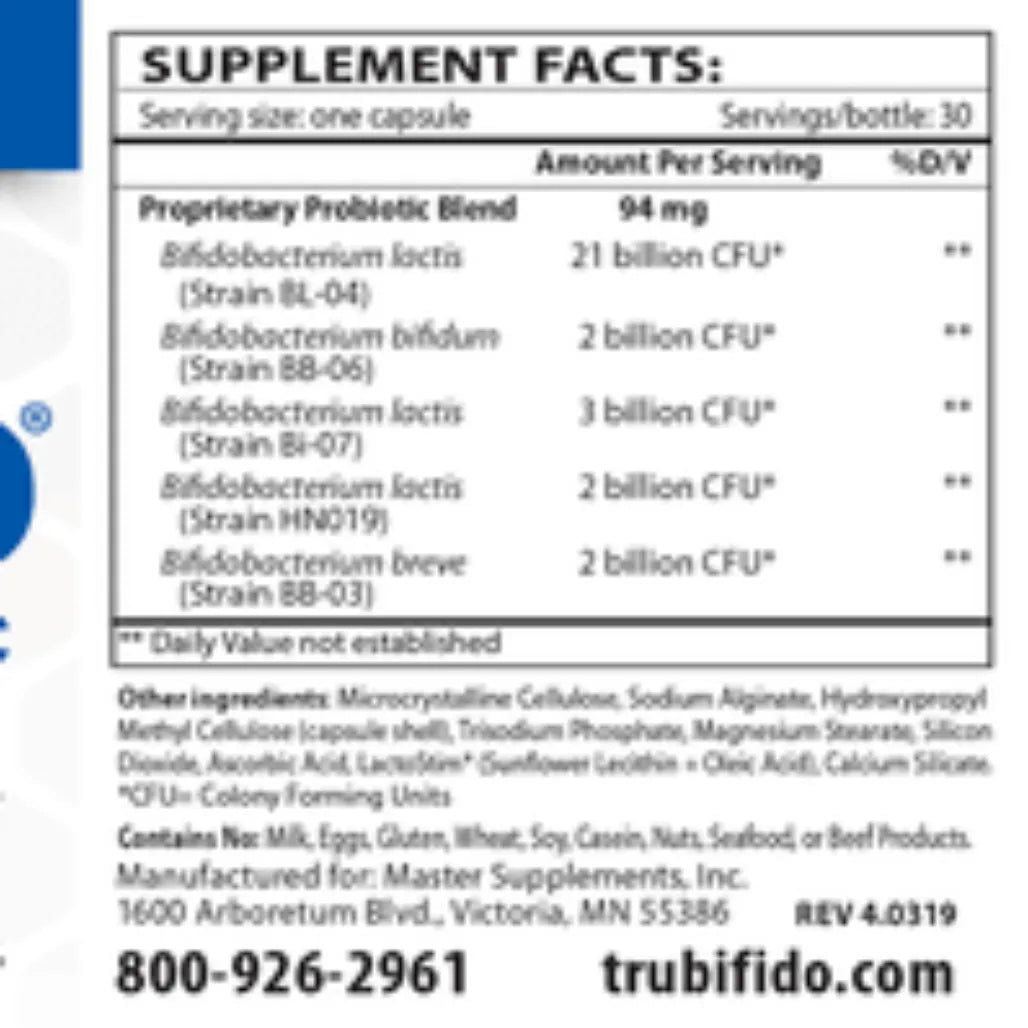 TruBifido Colon Probiotic by Master Supplements Inc. at Nutriessential.com