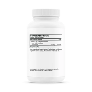 Thorne Ultimate-E 60 softgels supplement facts