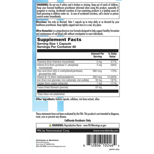 Ultra-Hematinic Nutra BioGenesis