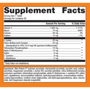Metagenics Ultra Potent-C 1000mg supplement facts