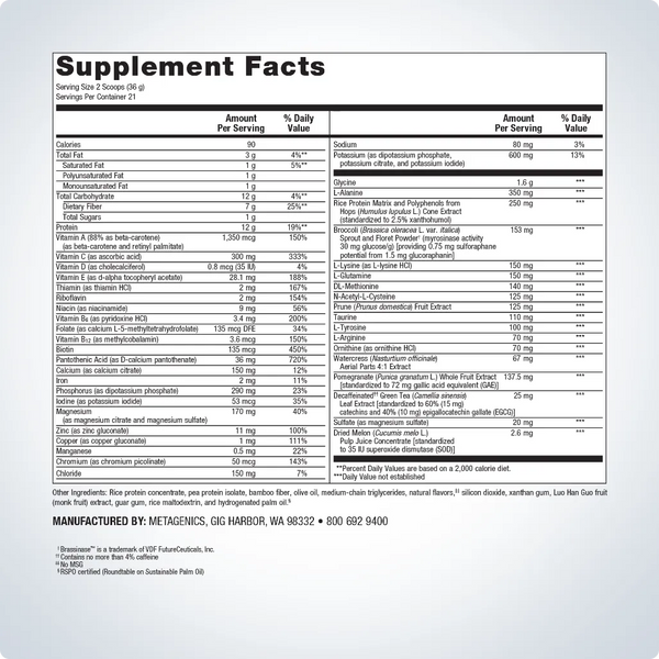 Supports the body's natural detoxification processes with macro-and micronutrients